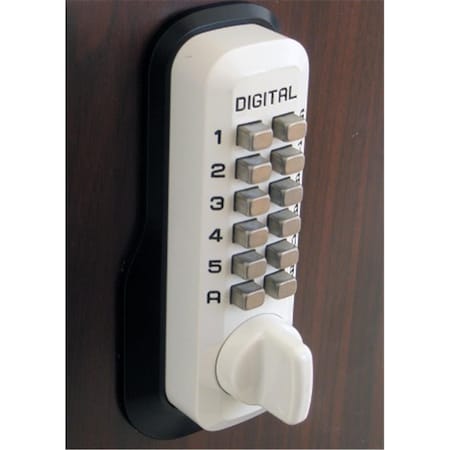 Keen M-210-WH-EZ Mechanical Keyless Deadbolt Ez Mount Plate Lock - White KE3560462